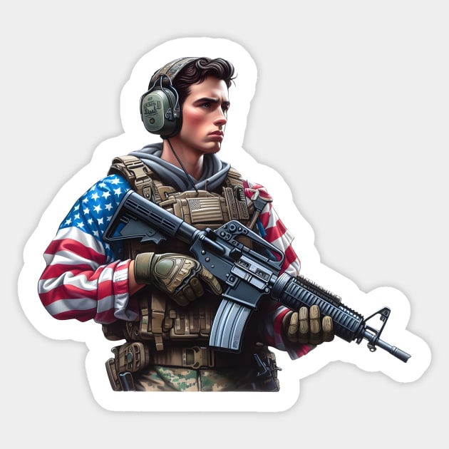 Tactical Man Sticker by Rawlifegraphic